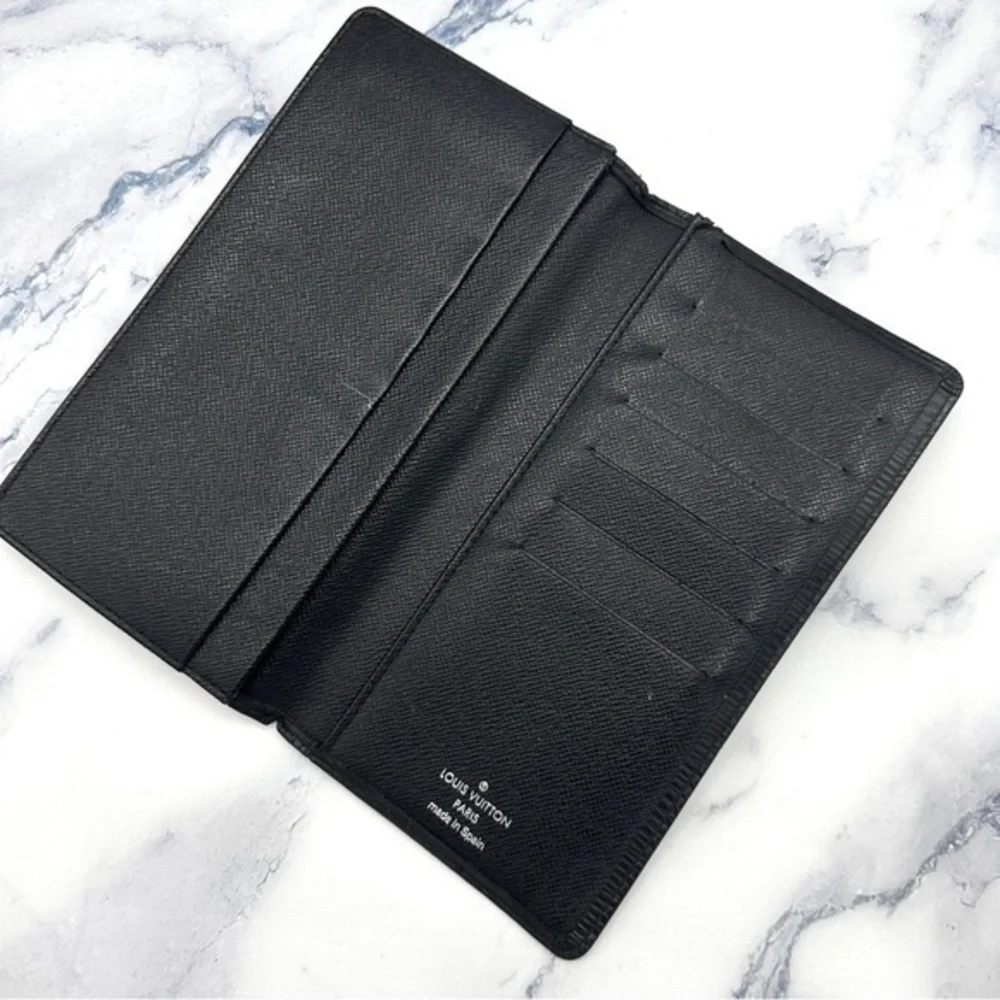 AUTHENTIC Louis Vuitton Monogram Porte Valeurs Checkbook Wallet. Color: Black